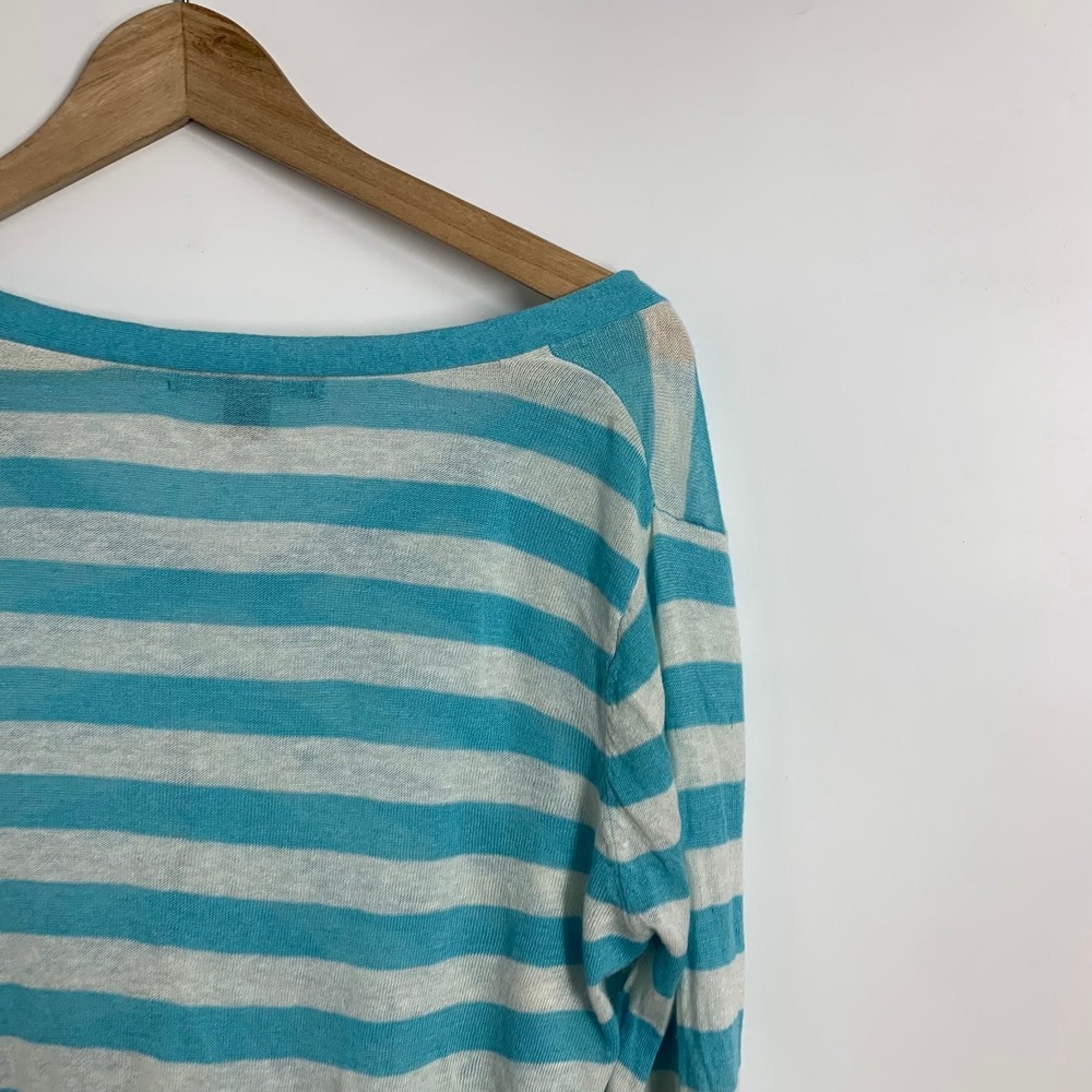 Tommy Bahama Womens Striped V Neck Long Sleeve Lightweight Sweater Top Size S P - Picture 6 of 11